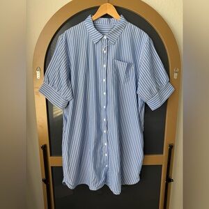 Unbranded Made in China Blue&White Shirtdress Size 2XL